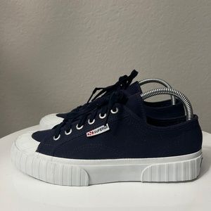 Superga 2630 Cotu Sneakers Blue Low Top Metal Eyelets Lace Up Unisex W 8/M 6.5